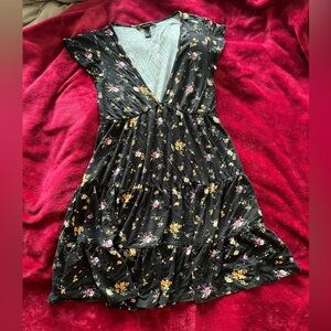 Floral Short-Sleeve Peasant Dress